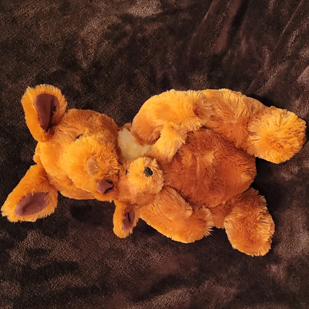 Kangaroo with Joey in pouch stuffed animal Excellent condition